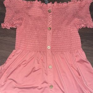 Pink Shoulder-less Girl Top